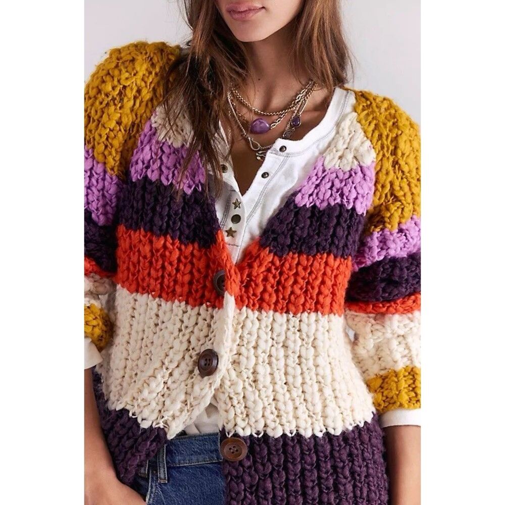 Free People Myles Stripe Cardi $198 - Picture 3 of 9